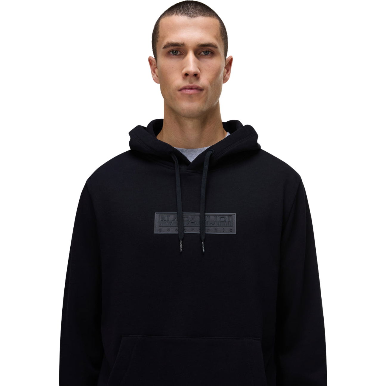 2026 Napapijri Mens Box Logo Hoodie NP0A8BLT9411 - Black Beauty